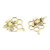 201 Stainless Steel Bee and Honeycomb Lapel Pin JEWB-N007-124G-3
