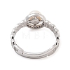 Round Natural Pearl & Cubic Zirconia Finger Rings STER-Z009-09P-3
