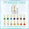 56Pcs 4 Color Glass Pendant Decorations HJEW-GA00044-2