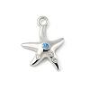 Brass Micro Pave Cubic Zirconia Charms KK-M326-20B-P-1