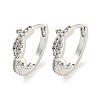 Brass Micro Pave Clear Cubic Zirconia Hoop Earrings for Women EJEW-S228-01P-1