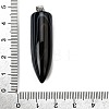 Natural Black Banded Agate(Dyed & Heated) Pointed Pendants G-F820-12L-3