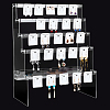 DIY 5-Tier Stairs Shape Acrylic Earring Displays Holder Set ODIS-WH0029-64B-1