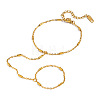Minimalist Bamboo 304 Stainless Steel Link Ring Bracelets GG6478-5