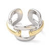 Brass Cable Chain Shape Open Cuff Rings for Women RJEW-B062-15GP-2