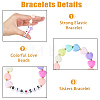 4Pcs 4 Styles Word Big Little Sis Acrylic Heart Beaded Stretch Bracelets Set BJEW-FI0001-54-4