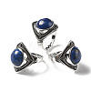 Natural Lapis Lazuli Adjustable Rings G-P560-03AS-14-4