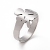 Non-Tarnish 201 Stainless Steel Clover Finger Ring RJEW-J051-07P-1