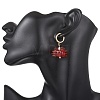 Crab Handmade Lampwork Hoop Earrings EJEW-JE06918-2