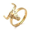 Cattle 304 Stainless Steel Adjustable Rings for Women RJEW-F163-02G-1