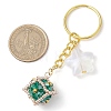 Glass Seed Bead Cube with Acrylic Star Keychain KEYC-MZ00027-01-3