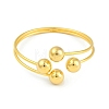 Round Brass Open Cuff Torque Bangles for Women BJEW-Z074-03G-2