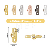 24Pcs 6 Colors Rack Plating Brass Pave Clear Cubic Zirconia Connector Charms KK-FH0005-83-2