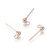 304 Stainless Steel Ball Stud Earring Post STAS-H410-10RG-1