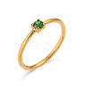 Flat Round 304 Stainless Steel Micro Pave Cubic Zirconia Finger Rings FS-WG2DA17-22-1