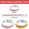 20Pcs 2 Styles Leather Wide Cord Bracelet with Snap Button for Men Women GUQI-CL0001-02B-2