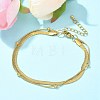 304 Stainless Steel Herringbone Chains & Snake Chain Bracelets BJEW-U019-04G-05-1