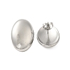 304 Stainless Steel Oval Stud Earrings for Women EJEW-U020-22P-1