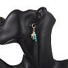 Natural Persian Jade Cross Hoop Earrings EJEW-JE06727-2