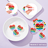 8Pcs Pride Rainbow Theme Food Grade Eco-Friendly Silicone Beads SIL-CA0001-34-5