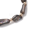Natural Abalone Shell/Paua Shell Beads Stretch Bracelets for Women Men BJEW-JB13544-4