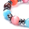 Cat Eye Beads Stretch Bracelets BJEW-P268-02-2