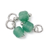 100Pcs 10 Styles Natural Stone Faceted Cube Charms PALLOY-JF04520-01-2