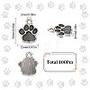 100Pcs Dog Paw Prints Tibetan Style Alloy Pendant Enamel Settings FIND-SC0004-30-2