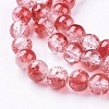 Crackle Glass Beads Strands X-GGC8mmY-A74-3