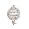Brass Micro Pave Clear Cubic Zirconia Box Clasps CU-CBA8324-01P-1