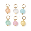 Dyed Natural Selenite Pendants PALLOY-JF05224-01-1