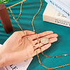 1 Bag Real 16K Gold Plated Brass Oval & Flat Round Glass Link Chains CHC-TA0001-22-5