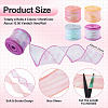 4 Rolls 4 Colors Polyester Iridescent Ribbon OCOR-TA0004-10-3