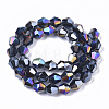 Electroplate Glass Beads Strands EGLA-Q118-8mm-B19-2