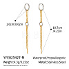 Two Tone 304 Stainless Steel Tassel Hoop Earrings RB4112-2-1