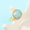 Natural Amazonite Finger Rings with Brass Findings G-H353-04G-03-3