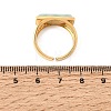 Brass with Natural Amazonite Cuff Open Rings for Women GG-CBA0B5A-04G-05-5