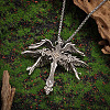Tibetan Style Alloy Angel Wings Cross Pendant Necklaces FS-WG1EE03-01-2
