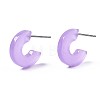 Transparent Cellulose Acetate(Resin) Half Hoop Earrings KY-T040-A60-01-4