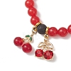 Lampwork & Alloy Rhinestone Charms Bracelets BJEW-JB13269-3