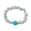 Natural Flower Amazonite Chip Beaded Stretch Bracelets BJEW-JB10689-04-1