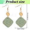 2 Pairs 2 Colors Polymer Clay Rhombus Dangle Earrings EJEW-FI0001-05-2