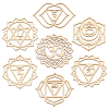 7 Chakra Theme Unfinished Wooden Pendant Decorations AJEW-CA0003-51-1