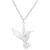 201 Stainless Steel Laser Cut Bird Pendant Necklaces for Women FS-WG55B1A-02-3