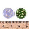 Flat Round with Cat Shape Glass Beads GLAA-T025-31M-3