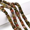 Natural Unakite Beads Strands G-T139-6x6-08A-1