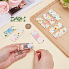 10Pcs 10 Styles Flower Printed Felt Necklace Display Cards DIY-SC0033-86A-3