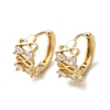 Brass Micro Pave Cubic Zirconia Hoop Earring EJEW-L271-19KCG-02-1