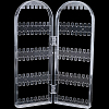PS Plastic Earring Display Folding Screen Stands with 2 Folding Panels ODIS-WH0043-142B-02-1
