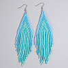 Handmade Glass Seed Beads Tassel Dangle Earrings EN2812-11-1
